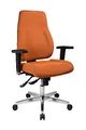 Produktbild: Topstar PI99GBC4 P91, Bürostuhl, Schreibtischstuhl, breiter Muldensitz, inkl. höhenverstellbare Armlehnen, Konturpolsterung, Bezug orange
