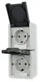 Produktbild: Gira 478030 SCHUKO-Doppelsteckdose 16 A 250 V~ senkrecht mit Klappdeckel WG AP,