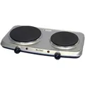 Produktbild: Eltac DK 28 Silbermetallic Doppelkochplatte 1500 Watt stufenlose Regelung