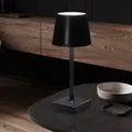 Produktbild: Tischleuchte Indoor Akku Tischlampe dimmbar 3-Stufen Nachttischleuchte USB, schwarz, LED warmweiß, LxBxH 10,5x10,5x26 cm