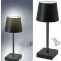 Produktbild: Tischleuchte Indoor Akku Tischlampe Dimmbar 3-stufen Nachttischleuchte Usb, Schwarz, Led Warmweiß, Lxbxh 10,5x10,5x26 Cm