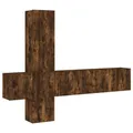 Produktbild: vidaXL Wohnwand 5-TLG., Schrankwand mit viel Stauraum, Wandmontage Anbauwand Fernsehschrank, Wohnzimmer Set Schrank Wandschrank, Räuchereiche Holzwerkstoff