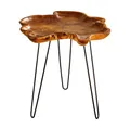 Produktbild: Riess Ambiente Beistelltisch WILD - 65cm - Natur - Teakholz Hairpin Legs Couchtisch Unikat Natural Look Massivholz Ablage Nachttisch