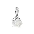 Produktbild: PANDORA Moments Weiße Blühende Rose Doppelter Charm-Anhänger aus Sterling Silber mit Zirkonia, Kompatibel Moments Armbändern, 793200C01