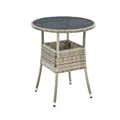 Produktbild: Juskys Polyrattan Gartentisch Yoro rund - wetterfest Outdoor Beistelltisch Ø 60 cm - Grau