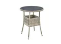 Produktbild: Juskys Polyrattan Gartentisch Yoro rund - wetterfest Outdoor Beistelltisch Ø 60 cm - Grau