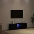 Produktbild: vidaXL TV-Schrank mit LED-Leuchten Schwarz Eichen-Optik 120x30x36 cm