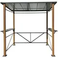 Produktbild: Luxus-Grillpavillon 2,35 x 1,50 anthrazit mit Holzoptik - Grau