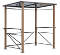 Produktbild: LECO-Luxus-Grillpavillon – vielseitiger sehr Stabiler Gartenpavillon mit Holzoptik 2,35 x 1,50 m – wasserdicht und wetterfest
