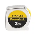 Produktbild: STANLEY Maßband Bandmaß/Messband Powerlock (aus Metall, Maßband 3 m lang, mit Gürtelclip, extra starkes Band, gebogen, beidseitige Skala, Mylar-Schutzschicht, Endhaken zweifach vernietet) 1-33-218
