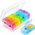 Produktbild: AUVON Tablettenbox 7 Tage Morgens Abends, Pillendose 7 Tage 2 Fächer, handlicher und feuchtigkeitsbeständiger Medikamentenbox für die Hand- oder Hosentasche, um Medikamente aufzubewahren (Transparent)