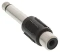 Produktbild: InLine Audio Adapter, 6,3mm Klinke Stecker auf Cinch Buchse, Mono, 6.3mm jack male, RCA F, Schwarz, Silber