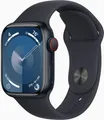 Produktbild: Apple Watch 9 Cell Alu Midnight 41mm, Black Silicon Band, Sehr gut – Refurbished