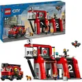 Produktbild: LEGO City Feuerwehrstation mit Drehleiterfahrzeug, Feuerwehr-Spielzeug mit Feuerwache und Feuerwehrauto, Geburtstagsgeschenk für Kinder ab 6 Jahre... - Beige