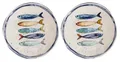 Produktbild: WestCraft Speiseteller Teller, mediterran mit Sardinen-Motiv, Maritime Dessertteller 20 cm, (2 St), 2er Set, hochwertig und robust - langlebig und vielseitig einsetzbar