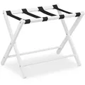 Produktbild: Relaxdays Kofferständer klappbar, Holz Gepäckablage, HBT: 54,5 x 66 x 44 cm, Kofferhocker für Hotel & Zuhause, weiß