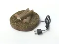 Produktbild: Miniaturenbau-Lewen Feuerstelle, Lagerfeuer 8x3,5 cm aus Ästen für Weihnachtskrippe, mit 3,5V Birnchen