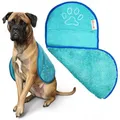 Produktbild: Pastaclean Hundehandtuch (Türkis) Handtuch für Hunde - saugstark & schnelltrocknend – Mikrofaser Chenille Handtuch für Hunde, Fell & Pfoten – weich, waschbar bis 60 °C, abtrocknen mit Massageeffekt