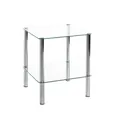 Produktbild: Beistelltisch Chrom, Metall, Sicherheitsglas - Maße B 39 cm x H 47 cm x T 39 ...