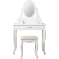 Produktbild: ML-Design Schminktisch mit Hocker, 75x140x40 cm, Weiß, aus MDF