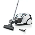 Produktbild: Bosch Staubsauger beutellos Serie 6 BGC41LSIL, Bodenstaubsauger, ideal für Allergiker, Hygiene-Filter, für Parkett, Teppich, Fliesen, leise, langes Kabel, Polster-Düse, weiß