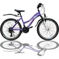 Produktbild: 26 Zoll Mountainbike Mädchen Kinder Fahrrad mit Gabelfederung & Beleuchtung 21-GANG Lila - Violett
