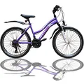 Produktbild: Talson Mountainbike 26 Zoll Fahrrad mit, 21 Gang Shimano, Kettenschaltung, mit Beleuchtung nach StVZO und Gabelfederung Lila
