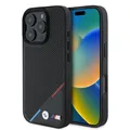 Produktbild: CG MOBILE BMW M Perforated Tricolor Line kompatible mit MagSafe, Hülle für iPhone 16 Pro (Schwarz)