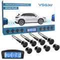 Produktbild: Einparkhilfe Set Vorne&Hinten Premium Display Rückfahrwarner PDC 8 Sensoren e13