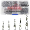 Produktbild: Paradox Fishing Angel Wirbel Set I enthält Größen #6-#14 150 Stück I Wirbel Angeln Angel-Zubehör Set Wirbelsortiment Angelwirbel mit Karabiner Karabinerwirbel Angelzubehör