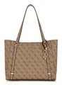 Produktbild: GUESS Eco Erica Elite Tote Bag Schultertasche Tasche Latte Logo hellbraun Neu