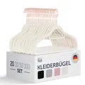 Produktbild: Blumtal Kleiderbügel 20 Stück - Kleiderbügel Samt 360° drehbar und belastbar - Kleiderbügel platzsparend und rutschfest - Kleiderbügel Weiß mit Samtbezug - Samtbügel - Weiße Kleiderbügel - Coat Hanger