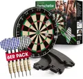 Produktbild: DoYourDart Sisal-Dartscheibe mit Dart-Surround 45cm schwarz/weiß/rot/grün inkl. 6 Pfeile