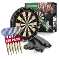 Produktbild: Dartscheibe Steeldart Sisal Dartboard Dart Set inkl 6 Stahl Pfeile & Flights