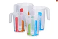 Produktbild: MiraHome Messbecher 4er Set bunt 2x 0,5 Liter 2x 1 Liter ml l Cups Gramm Zucker