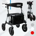 Produktbild: Lösch Reha Rollator Tabas Gr.M I faltbar und leicht Kleinster mit Luftbereifung, inkl. Sitzfläche, Tasche & Stockhalter höhenverstellbarer City Gehwagen Gehhilfe