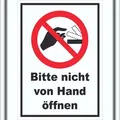 Produktbild: Bitte nicht von Hand öffnen Schild A2 Rückseite selbstklebend