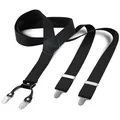 Produktbild: Cokaca Hosenträger Herren in Y-Form, Hosenträger Breit 3,8 cm Elastisch und Längenverstellbar, mit Sehr Starken 4 Metall Clip Sehr Gut Geeignet für Große oder Schwere Menschen (Schwarz)