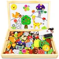 Produktbild: Jojoin Magnetisches Holzpuzzle 110 Stück, Magnettafel Kinder, Puzzle ab 3, Montessori Spielzeug ab 3 Jahre, Wald and Tier Puzzles Kinderspiele, Geschenk für Mädchen Junge Halloween Christmas