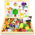 Produktbild: Magnetisches Holzpuzzle 110 Stück Waldtiere Montessori Spielzeug Kinder 3 Jahre