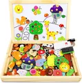 Produktbild: Jojoin Holzpuzzle mit Doppelseitiger Tafel, Puzzles, 110 Stück Tiermuster Kinder