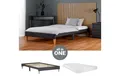 Produktbild: Homestyle4u Polsterbett 90x200 oder 140x200 Grau Bettgestell Holz ohne Kopfteil (Komplett-Set mit Lattenrost, Matratze mit OEKO-TEX® Standard 100), mit Matratze
