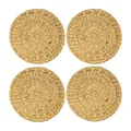Produktbild: HMF Tischset rund geflochten aus Wasserhyazinthe, Platzset abwaschbar, 4er Set, 35 cm