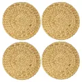 Produktbild: HMF Tischset rund geflochten aus Wasserhyazinthe, Platzset abwaschbar | 4er Set | 35 cm