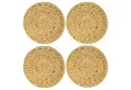 Produktbild: HMF Platzset Tischset rund, geflochten aus Wasserhyazinthe, (4 Stück, Set), abwaschbare Telleruntersetzer, ø 35 cm