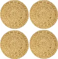 Produktbild: HMF 4x Tischset rund geflochten aus Wasserhyazinthe Platzset abwaschbar