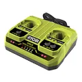 Produktbild: RYOBI 18 V ONE+ Duo-Akku-Ladegerät RC18240 (mit Überlastungsschutz und Ladezustandsanzeige, ohne Akku)