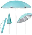 Produktbild: Strandschirm Sonnenschirm Strand BESTIF Sonnenschutz mit Erdspieß Kippbare Aluminiumstange 160 cm