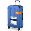 Produktbild: YONSLY Gepäck Suitcase Reisekoffer, Trolley Rollkoffer Handgepäck, Hartschalenreisekoffer mit 360° Lenkrollen, Zahlenschloss, Mehrstufiger Teleskopgriff (XL, Saphirblau)