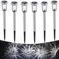 Produktbild: Solarleuchten für den Garten – 6er Set – IP65 wasserdicht, kaltweiß LED